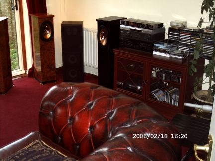 Demo room equipment; we have a variety of  amplifiers (Yamaha natural sound A-420, Nad 3020, Sonic T-class digital amp), the Resolution equalizer/Room correction unit (studio quality 24bit/96khz digital-see mic on RHS) , turntable (Dual Audiophile concept Cs505-3), cassette deck (jvc  tdw-308) and  of course Cd player (pioneer DV-575a SACD/DVD-A compatible -optical digital output is as good as any digital output gets!)